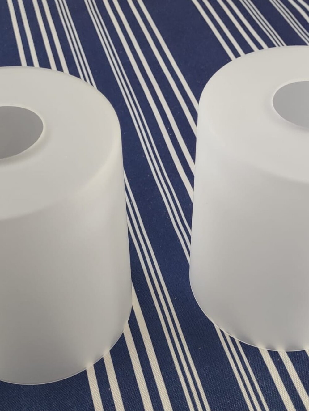 Set of Two Frosted White Glass Lamp Shades